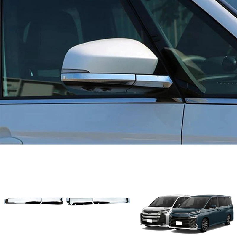 4Pcs ABS Chrome Side Rearview Mirror Strip Cover Trims Sticker For Toyota Noah Voxy 90 Series 2022