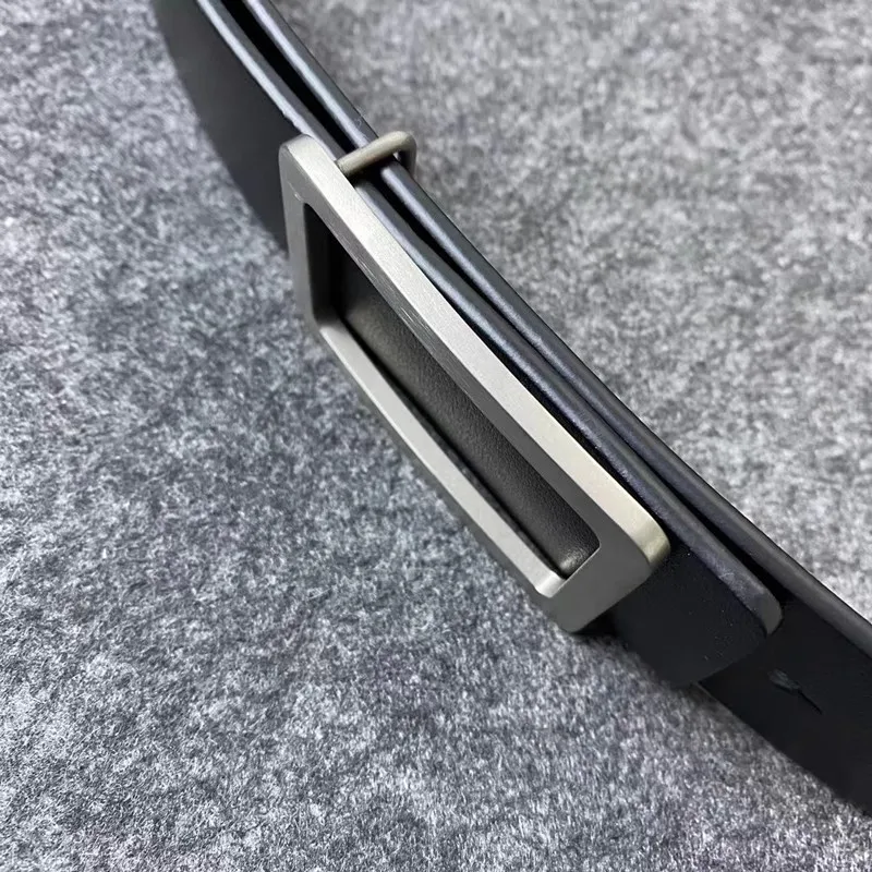 التيتانيوم النقي لوحة مشبك 3.5 سنتيمتر مشبك رئيس 3.8 سنتيمتر التيتانيوم معدن غير قابل للصدأ المضادة للحساسية الرجال النساء موضة حزام جينز مشبك #5