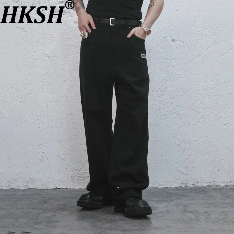 HKSH Spring Autumn New Men's Dark Style Vintage Embroidery Cuffs Design Casual Pants Trend High Street Women Fashion Ins HK14331