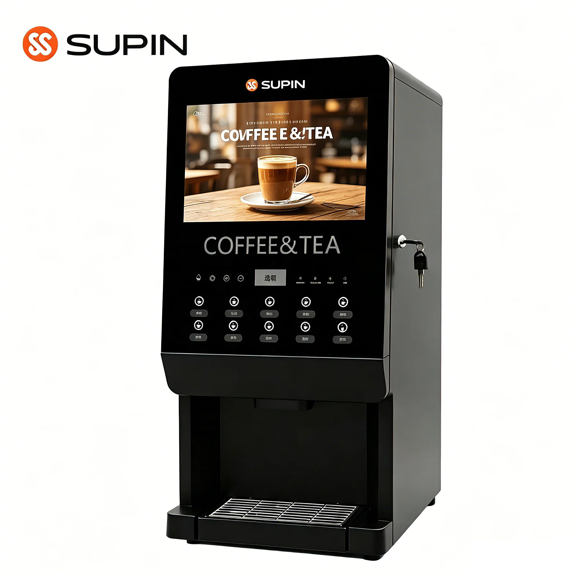 410f Factory Custom Fully Automatic Compatibility Household Commercial Coffee Mixing Instant Hot Coffee Vending Machine