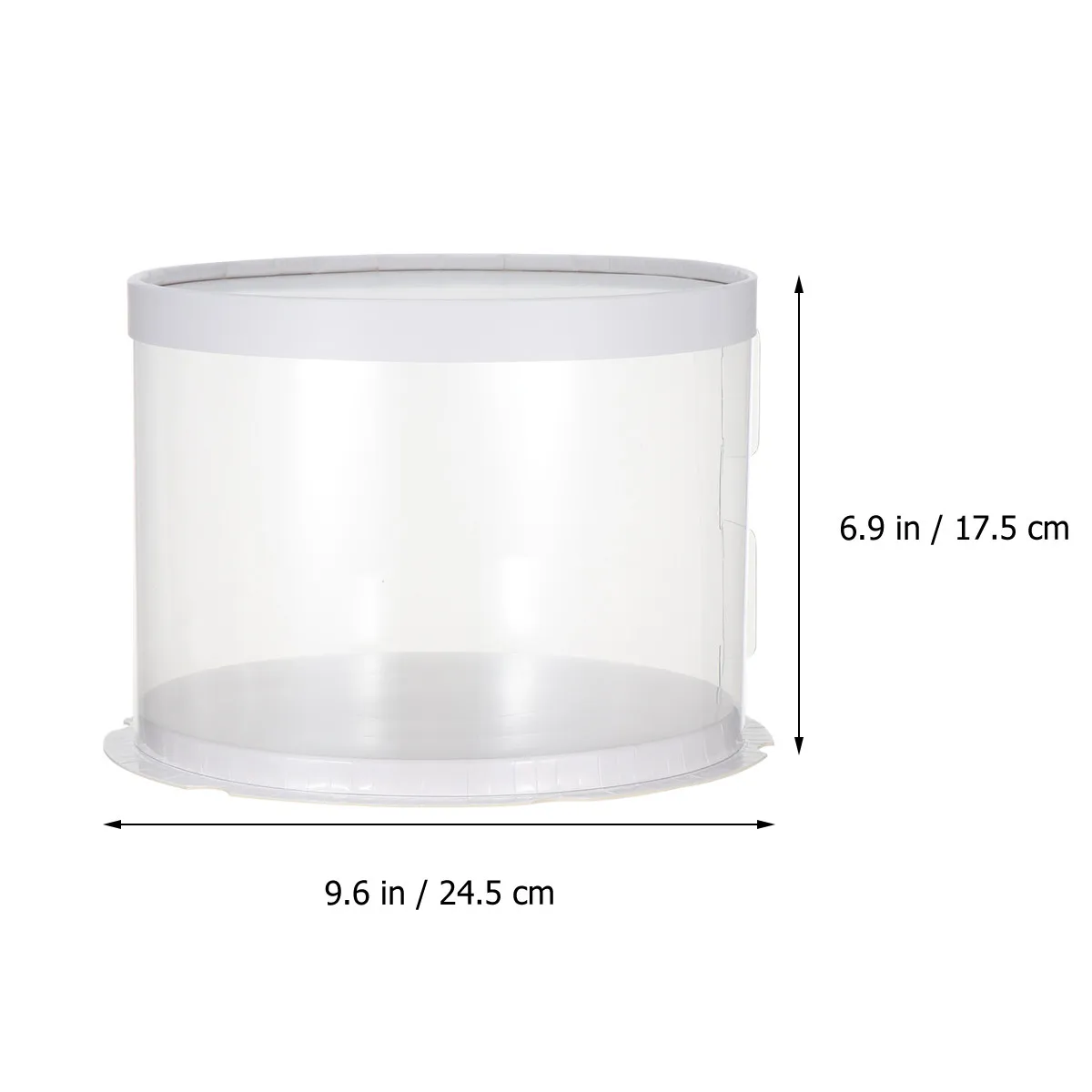 Cake Box Round Transparent Clear Middle White Bottom Eco-Friendly Pet Paperboard Easy Assemble Dessert Packaging Bakery Shop