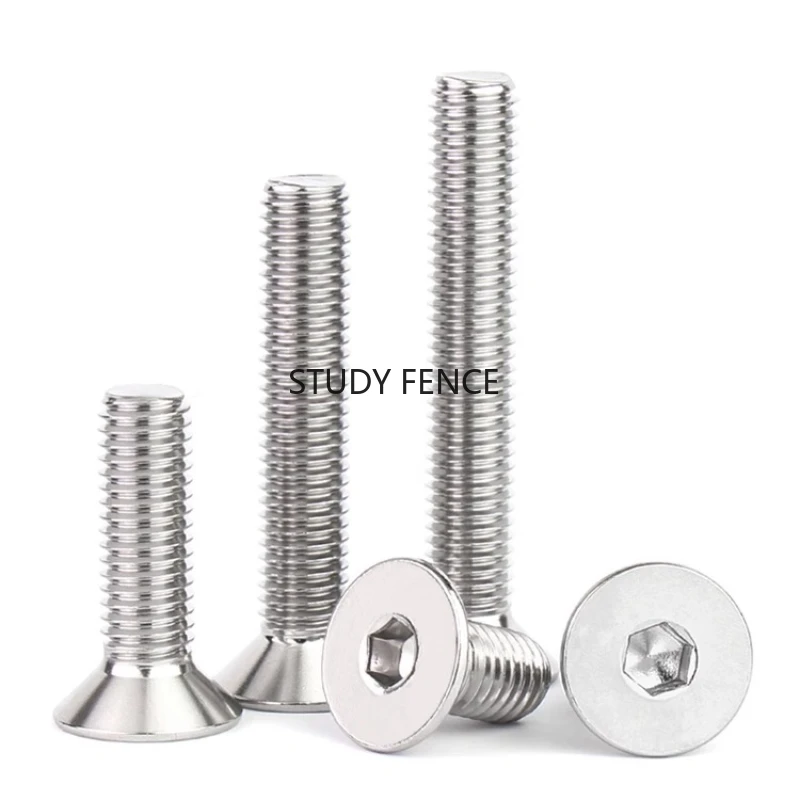 

20 шт., винт с потайной головкой из нержавеющей стали 304, винт с шестигранной головкой, винты M4/M5/M6, фурнитура, аксессуары, бытовые крепежи