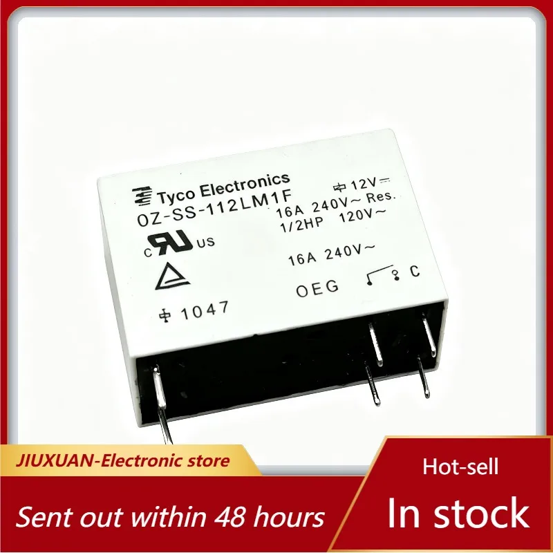 OZ‑SS‑112LM1F Power Relay DC12V 6Pin 16A 240VAC PCB Mount Electromagnetic Relay Household Industrial Control Replacement Parts