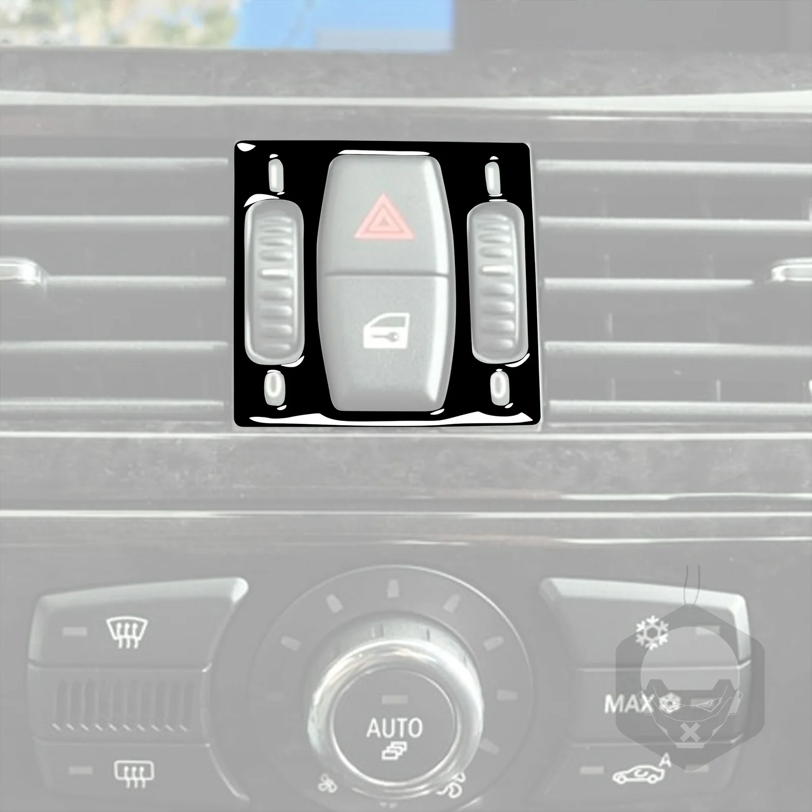 For BMW 6Series E63 E64 2004 2005 2006 2007 2008 2009 2010 Dashboad Emergency Light Piano Black Sticker Car Interior Accessories