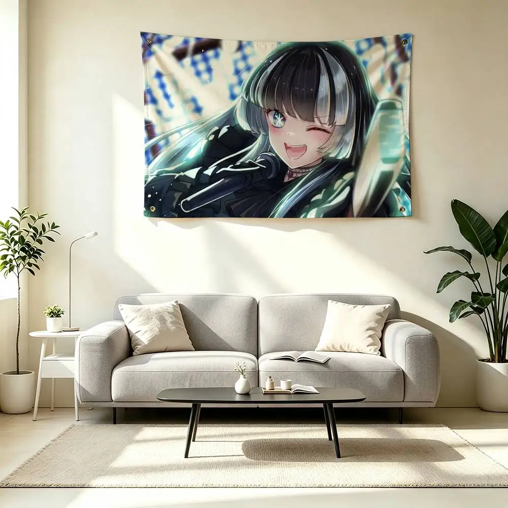 J-Juufuutei R-Raden Virtual Idol Flags for Bedrooms Home Decor Items Outdoor Decors Garage Decoration Flaga
