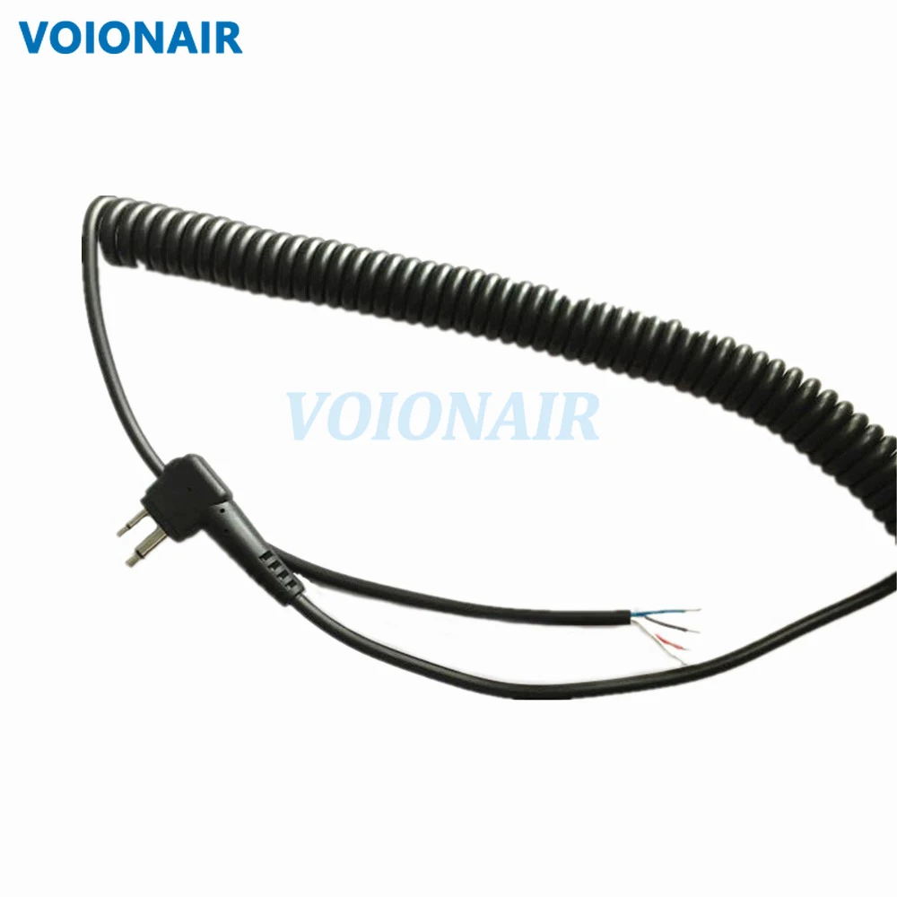 VOIONAIR 10pcs 2Pin 4 Wire Speaker Mic Cord Replacement Microphone Cable For Motorola Two-Way Radio P040 P080 P100 P1225