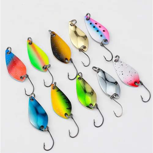 Imagen 2 del producto Kit de pesca de Metal de 2,5g/3,5g/5g, plantilla, cuchara, señuelo, juegos de cebo, Spinner duro, cuchara Wobbler, trucha, lubina, accesorios de caja dura para pesca