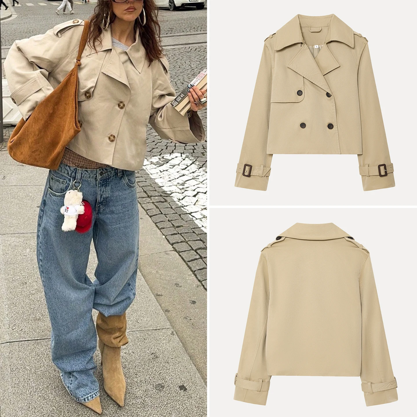 

Faionable ort Пальто Jaet Женская повседневная ветровка Верхняя одежда Осень 2025 Новое поступление Ele Повседневная одежда