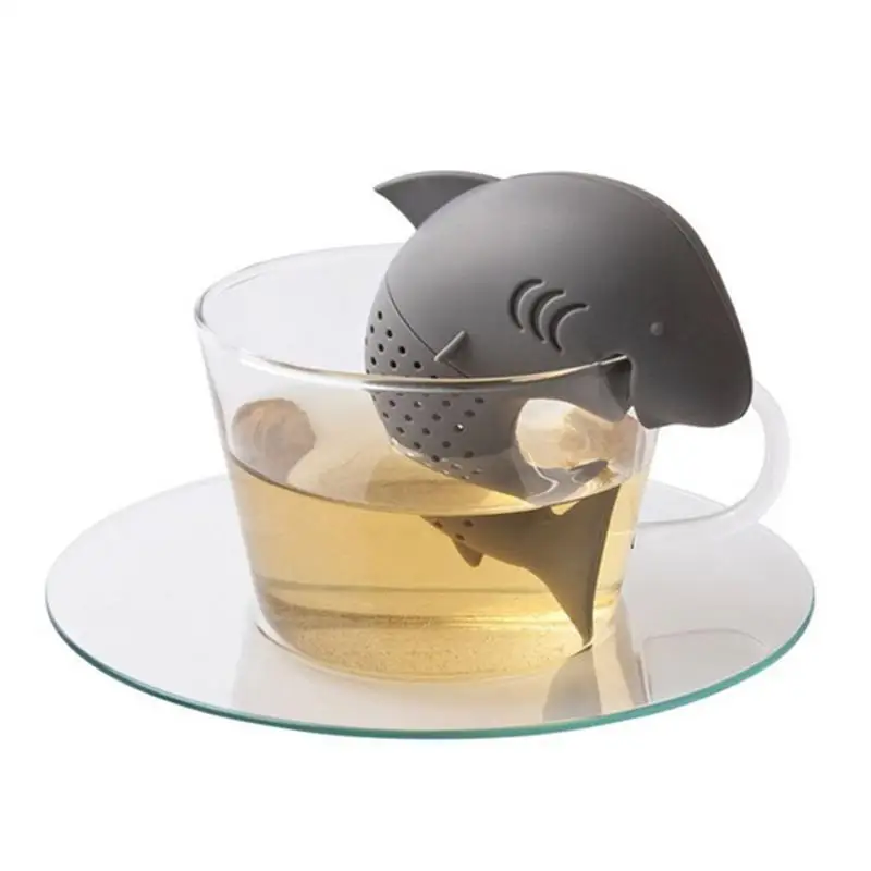 Infuseur à thé en silicone requin mignon, passoire à herbes et épices, filtre de qualité alimentaire, diffuseur de cuir chevelu, sachets de thé pour thé et café