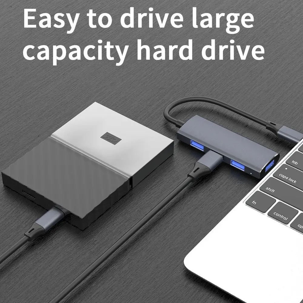 Computer 4 Port Multiport Splitter USB 3.0 HUB Type-C 3.1 Expander Dock Station For Phone Laptop PC