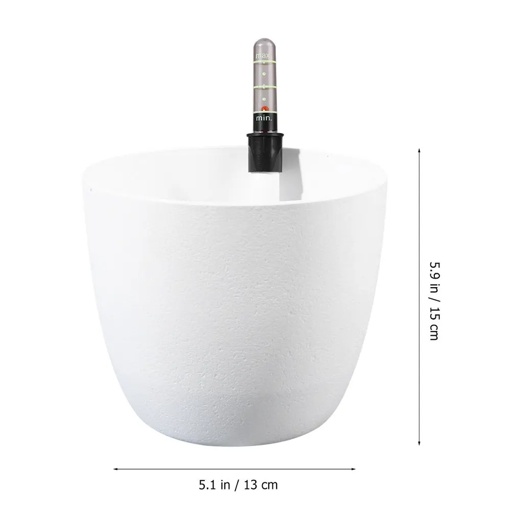 2Pcs Automatic Self Watering Flower Pots Round Plastic Planter Home Garden Succulent Plant Holder Lazy Water Absorbent Cotton