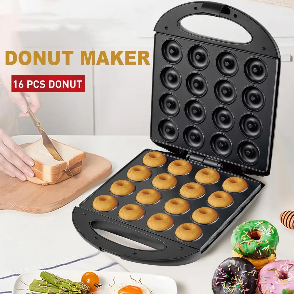 Mini Donut Machine Non-stick Electric Grill Donut Maker 16 Holes US Plug Dishwasher Safe 1400W Snacks Desserts Breakfast Maker