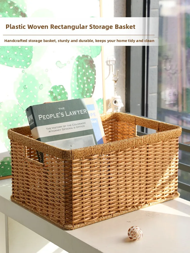 

Японская имитационная корзина для хранения Kens: органайзер для игрушек, косметики, снеков, пластиковая корзина для гостиной, домашнее хранение