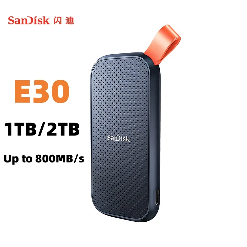 SanDisk 1TB 2TB Portable SSD E30 - Up to 800MB/s, USB-C, USB 3.2