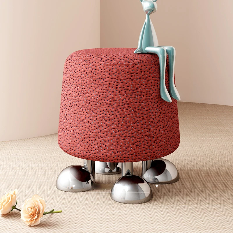 Makeup stool is light and luxurious, with a high sense of creativity. round cloth stool .  cloakroom bedroom dressing stool