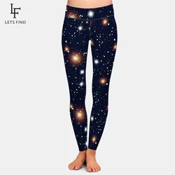 LETSFIND New Arrival High Wiast  Women Leggings 3D Night Sky with Stars Printing Fitness Elastic Slim Full Leggings