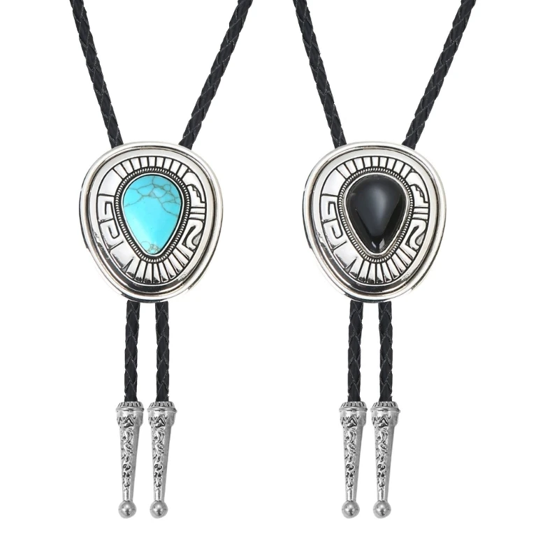 

Color Gemstones Pendant Bolo Tie for Teen Wedding Evening Party Practical Necktie