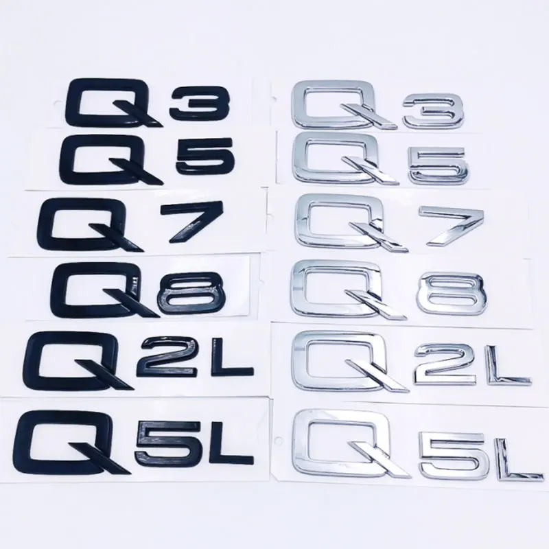 

Q3 Q7 Q8 Q2L Q5L SQ3 SQ5 SQ7 letter car sticker for Audi Q sport series rear trunk modification accessories decorative decals