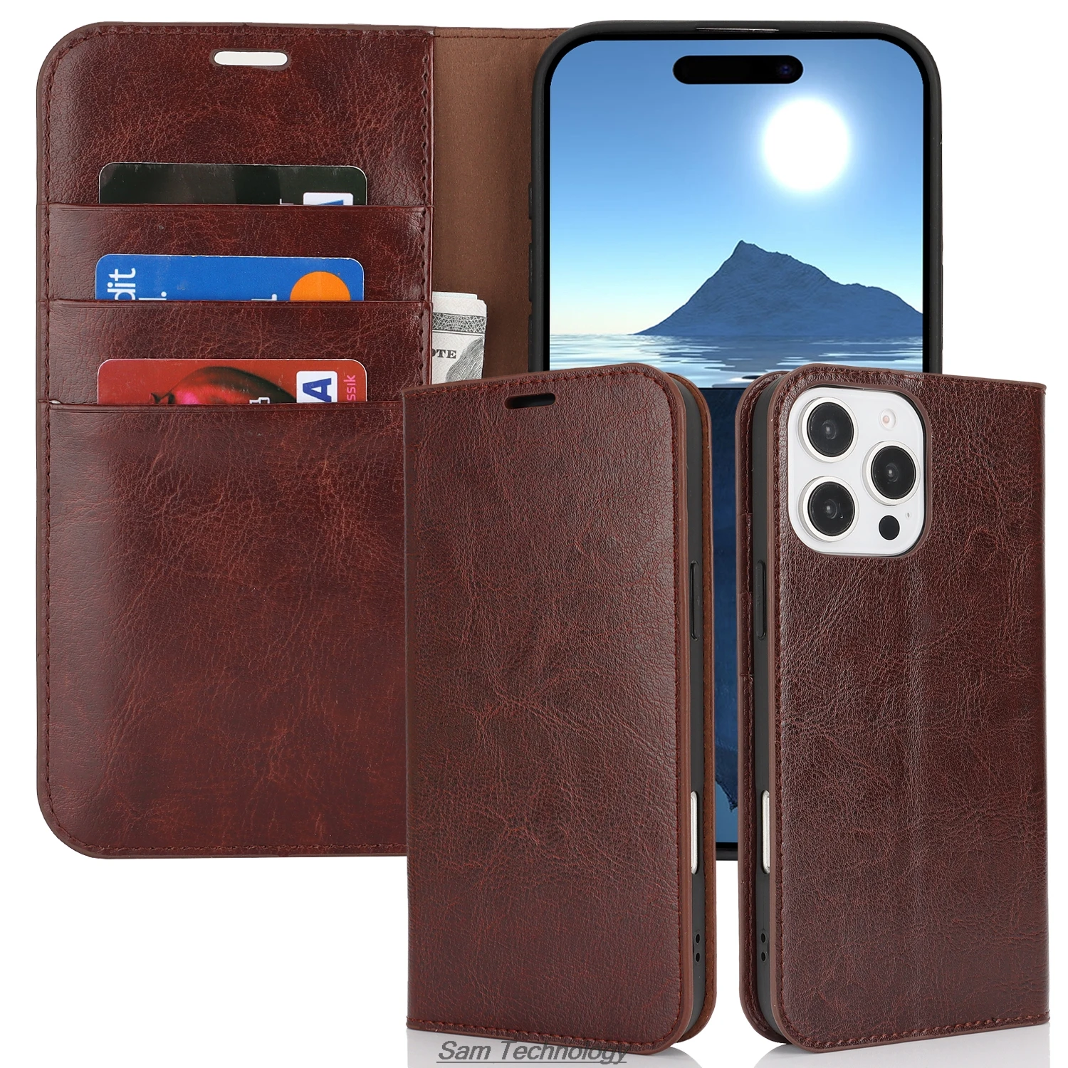 

Роскошный кожаный чехол-кошелек для Apple iPhone 16 Pro Max/16 Plus 16e, кожаный чехол премиум-класса с откидной крышкой, сумки в стиле ретро, бизнес, Fundas Coque