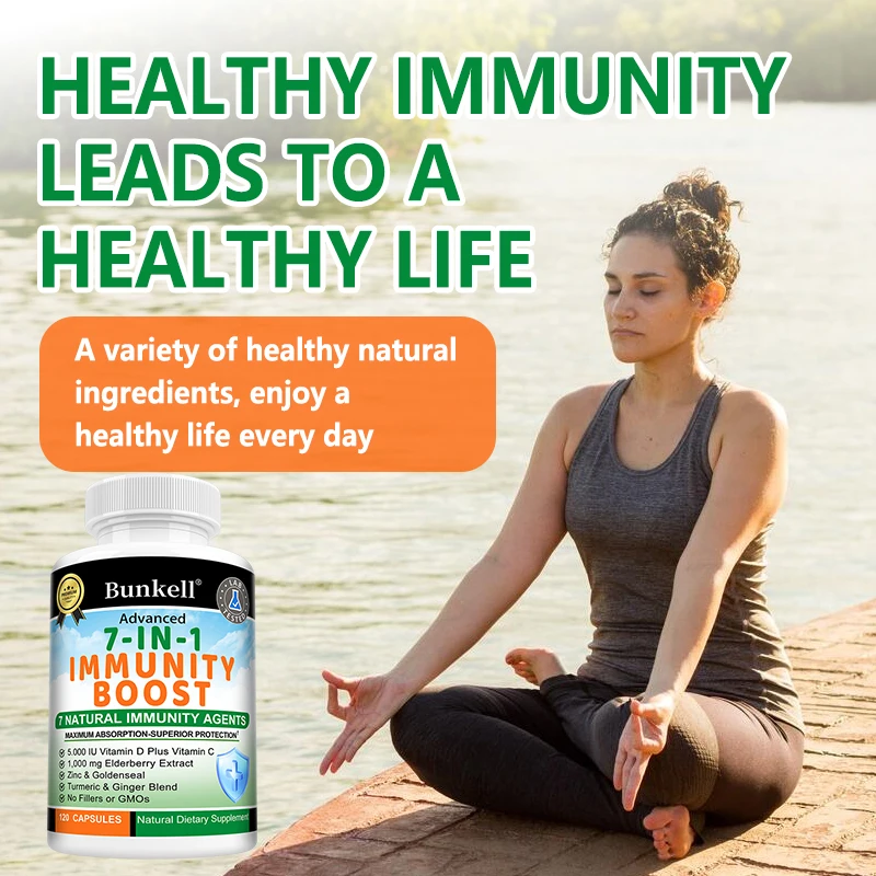 Elderberry Capsules 1000mg - Vitamin C Turmeric, Immune Support, Antioxidant, Energy & Skin Health, Improved Nutrient Absorption