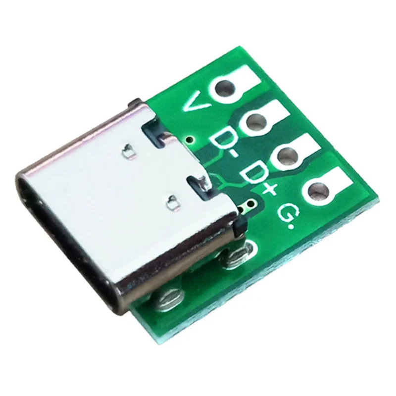 10 Uds conector hembra USB tipo C placa de ruptura con placa convertidora PCB para transferencia de Cable de línea de datos