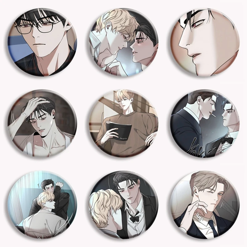 Dearest Korean Manhwa Button Pin BL Manga Dylan Lowell Ju Theo Homosexual Anime Bag Coat Accessories Decor Fans Collect Gift