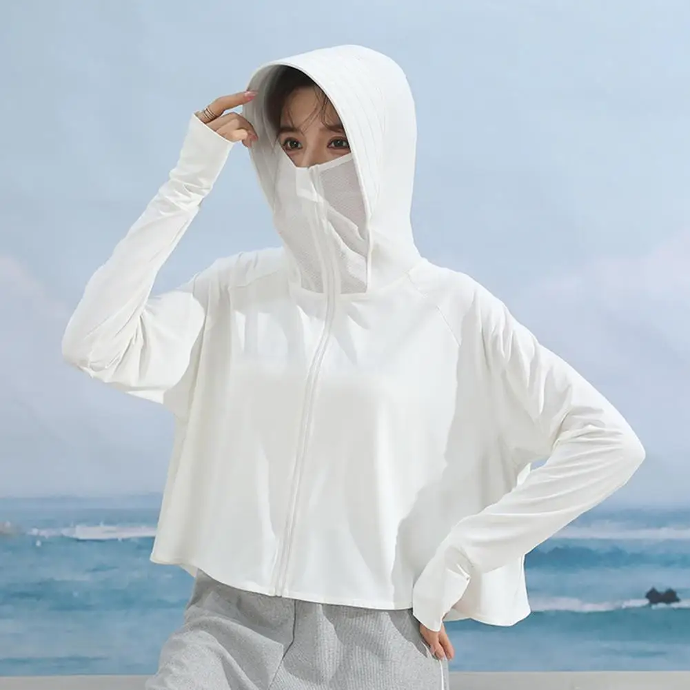 

Summer Thin Jacket Women Hooded Quick-drying Lady Windbreaker Sunscreen Coat Sunproof Light Ice Silk Outdoor Travel Jackets