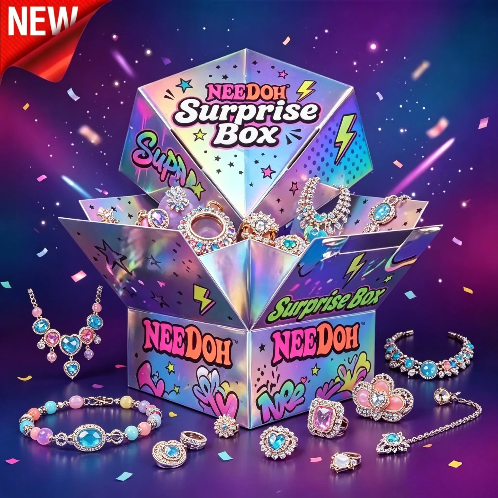Surprise Jewelry Mystery Grab Box, Countless Styles & Jewelry Categories, Random Fashion Accessories Bundle