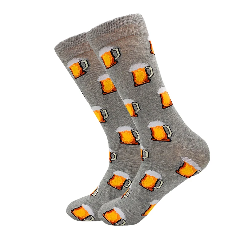 Calcetines para hombre o mujer de algodón con estampado kawaii, calcetín unisex con diseño divertido, animales, oso, huevo, plátano, flamenco,
