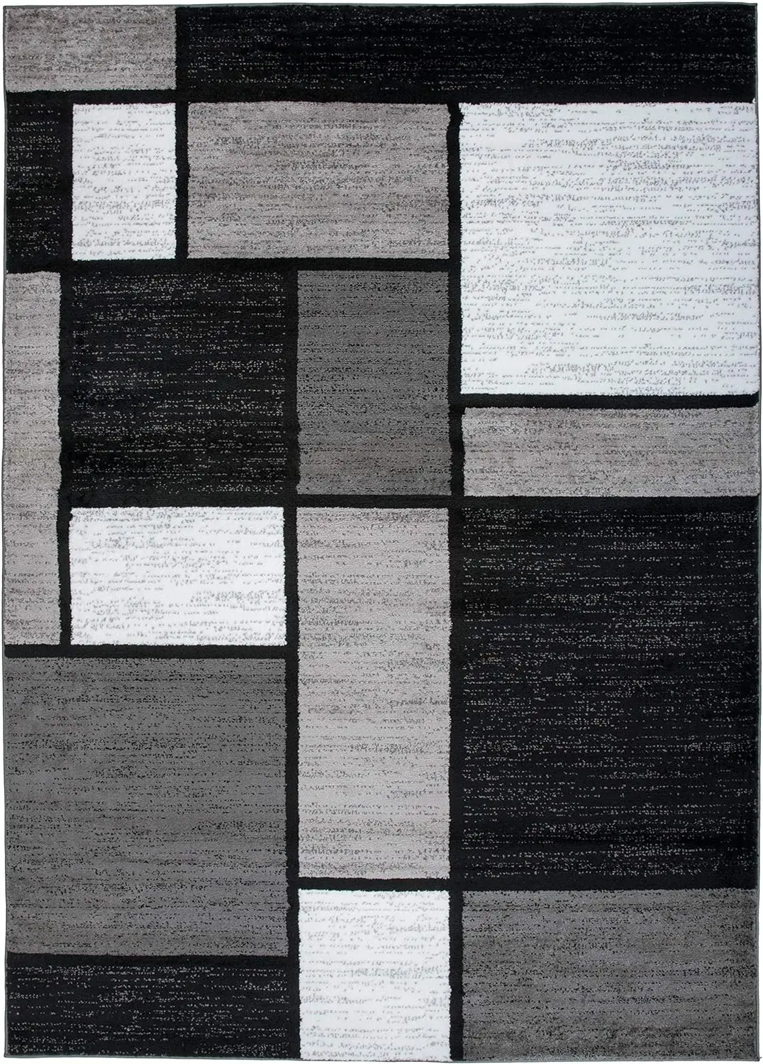 Contemporary Modern Boxes for Home Office,Living Room,Bedroom,Kitchen Non Shedding Area Rug 10' X 14' Gray