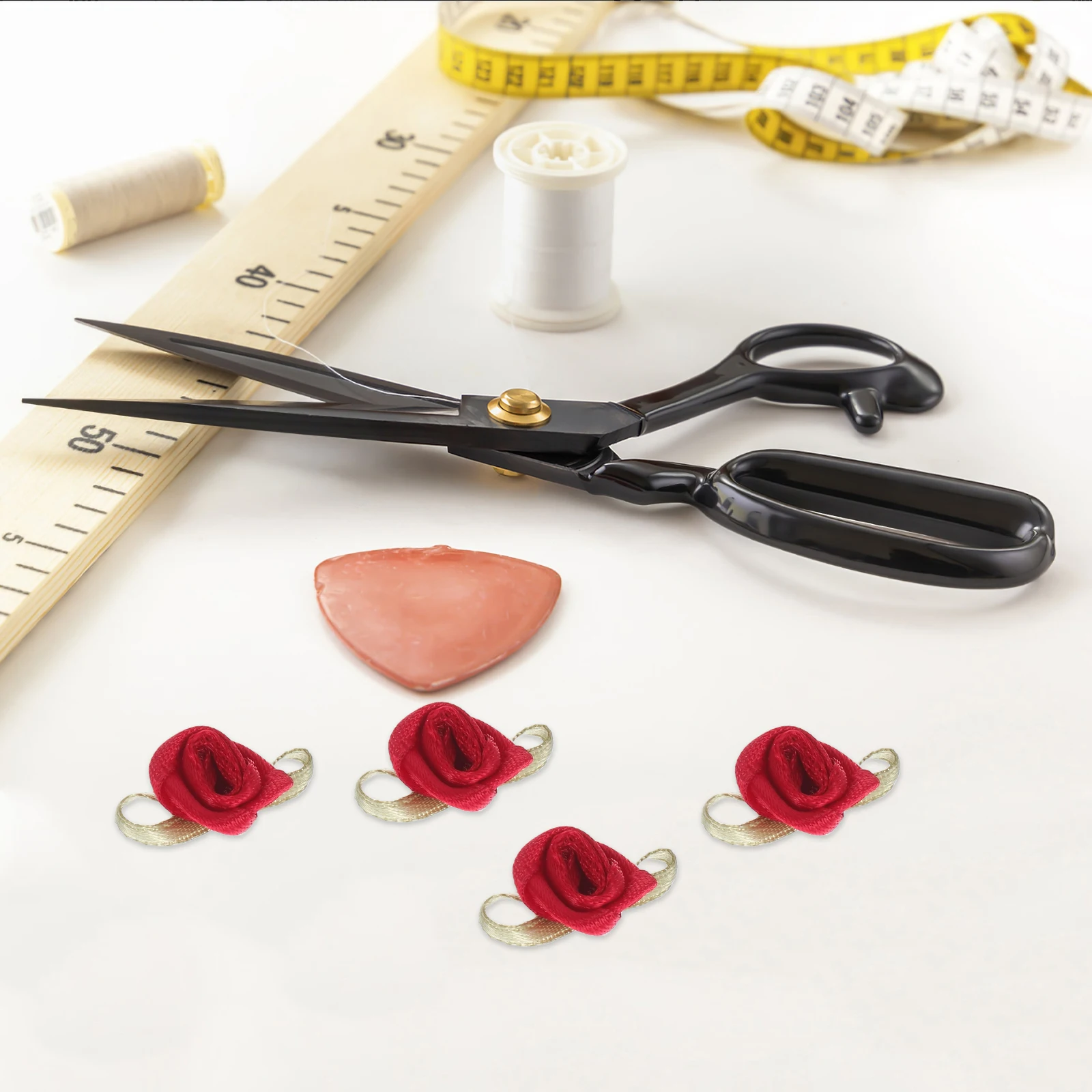 

100Pcs Tiny Fabric Roses Realistic Design Elegant Artificial Flowers for Wedding Party Decorations Crafts Supplies