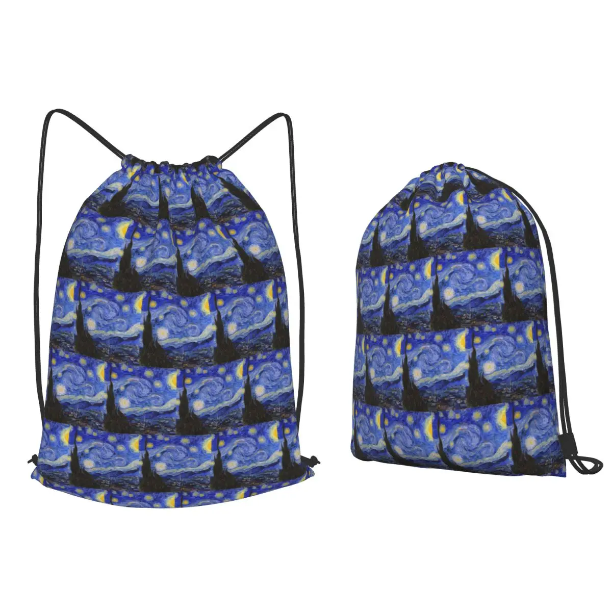 The Starry Night By Vincent Van Gogh Backpacks Multi-function Drawstring Bags Sports Bag Book Bags for Travel School