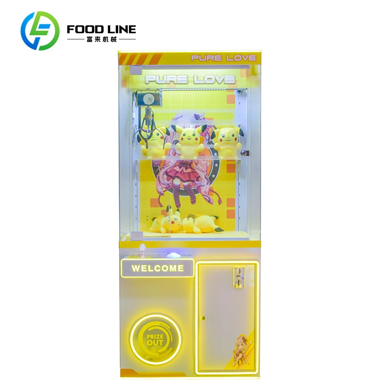 Modern Commercial Arcade Entertainment Equipment With Colorful LED Lighting and Transparent Cabinet Design Claw Machine