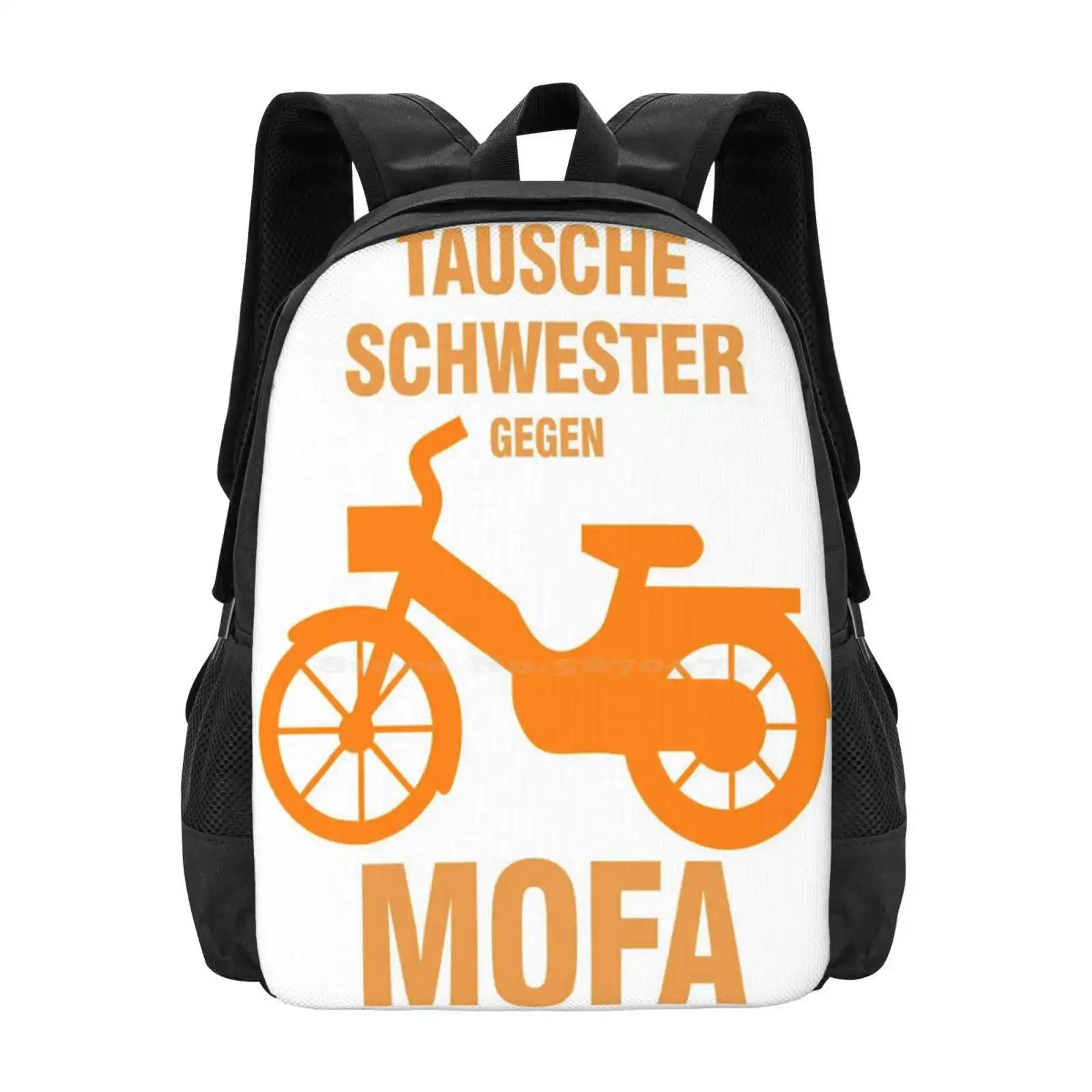 Motorbike Pattern Design Bag Student's Backpack Motorbike Autocycle Small Moped Scooter Funny Quotes