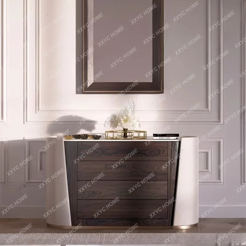 XX light luxury dining side cabinet living room partition modern simple marble locker countertop drawer type