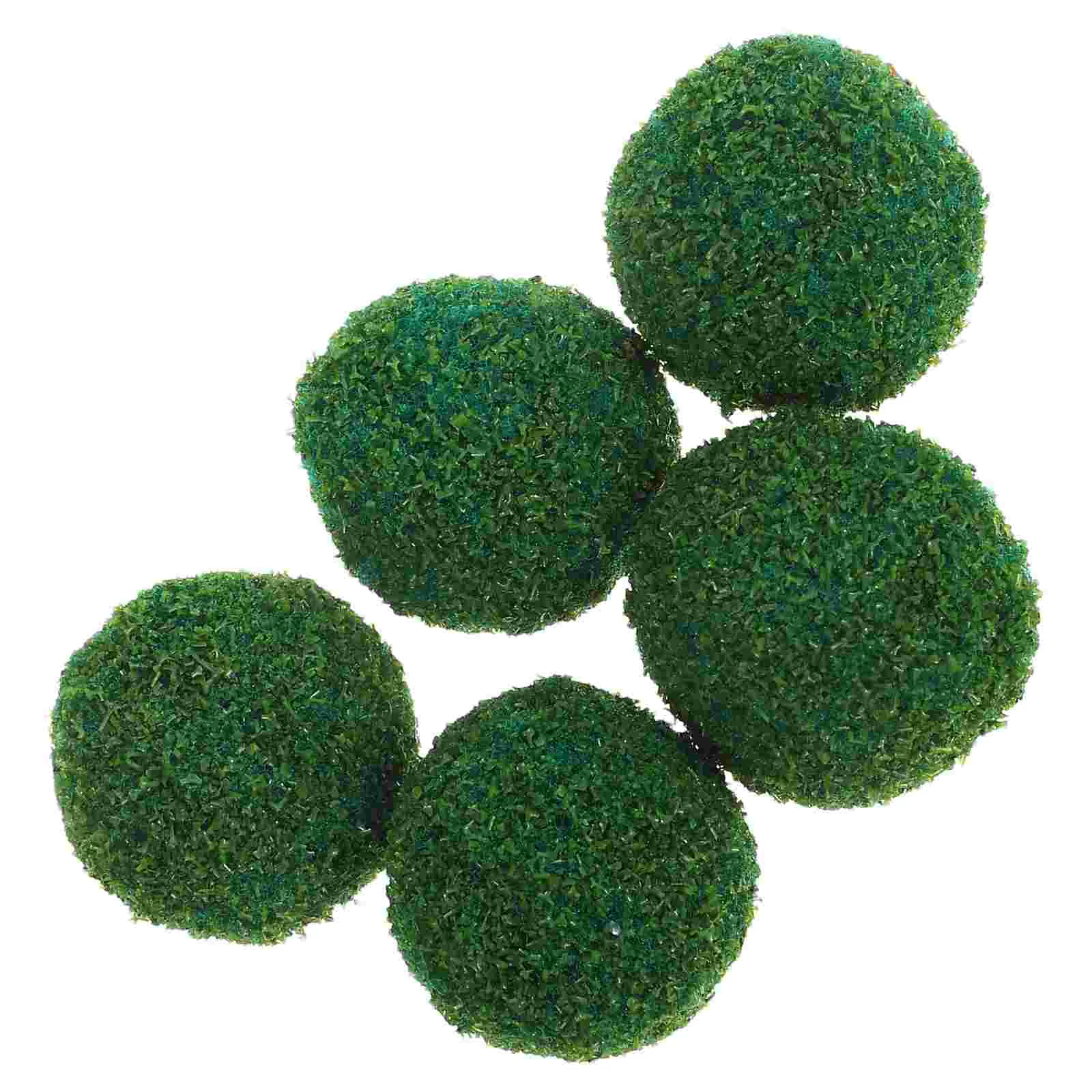 5 Buah Model Meja Pasir Bola Tanaman Buatan Bulat Tanaman Bunga Rumput Miniatur Topiary Gantung Bola Liburan Hijau Palsu