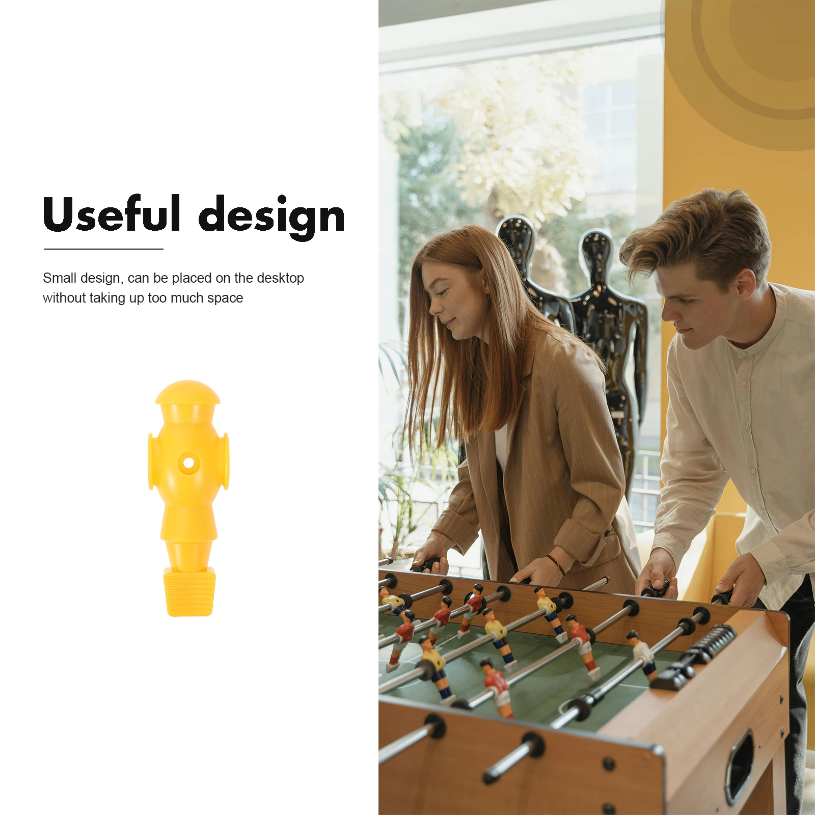 

4 Pcs Table Football Figures Yellow Foosball Players Replacement Soccer Plastic Toy Parts Standard Rods Desk Game
