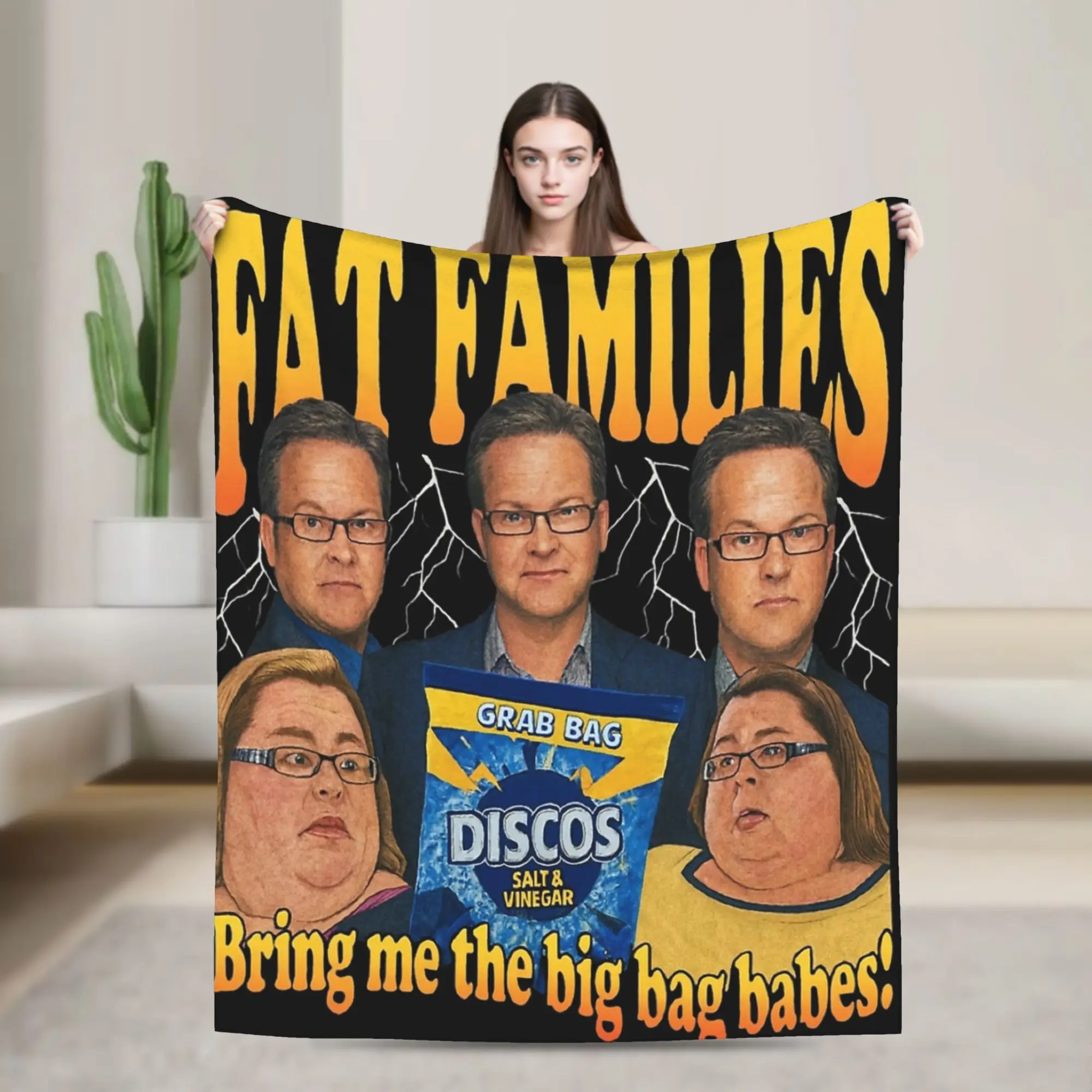 FAT FAMILIES Bring Me The Big Bag Babes Warm Soft Blankets Kids Plush Bedding Throws Fashion Couch Chair Flannel Bedspread Cover