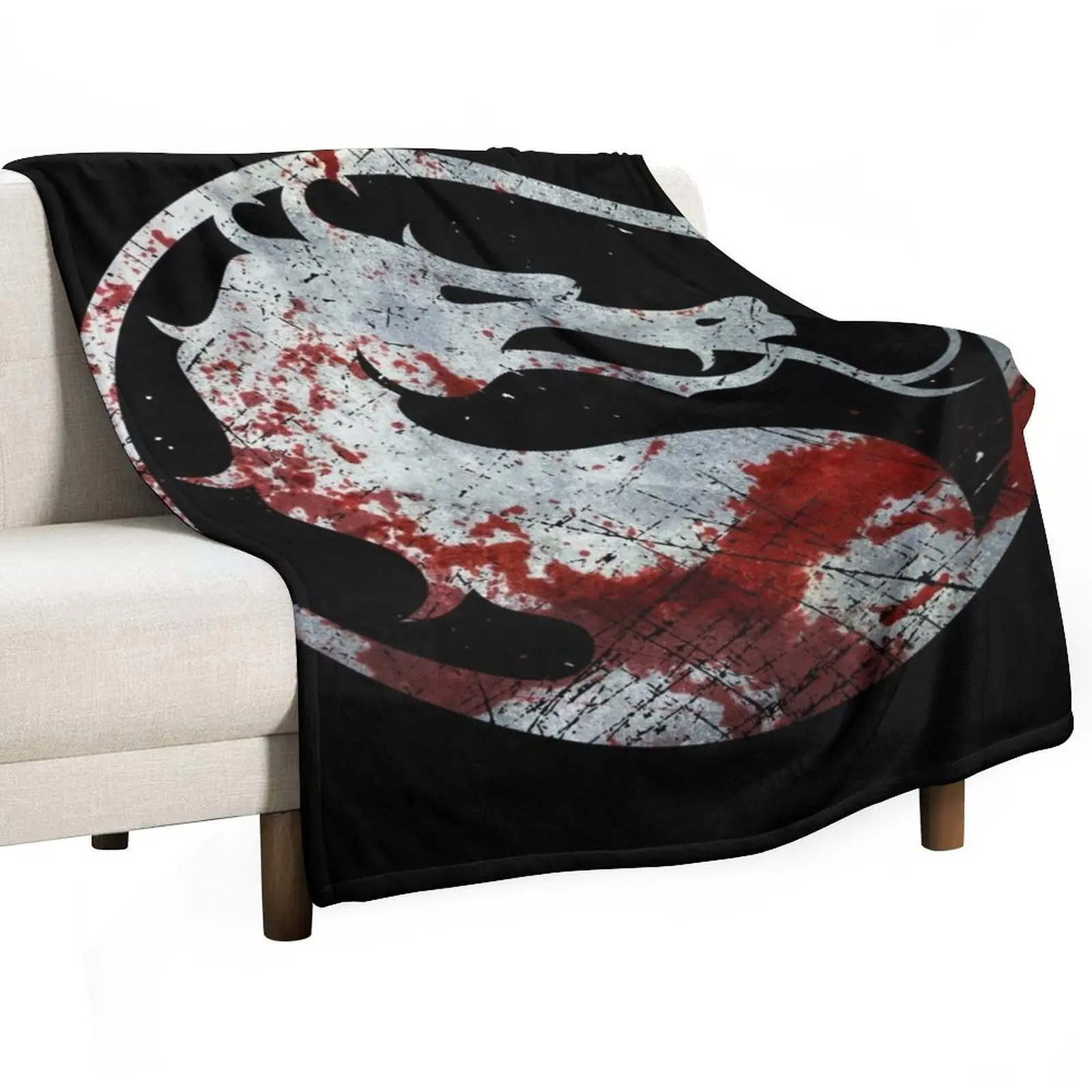 

Mortal Kombat - Vintage Silver Throw Blanket christmas gifts Custom for babies manga Blankets