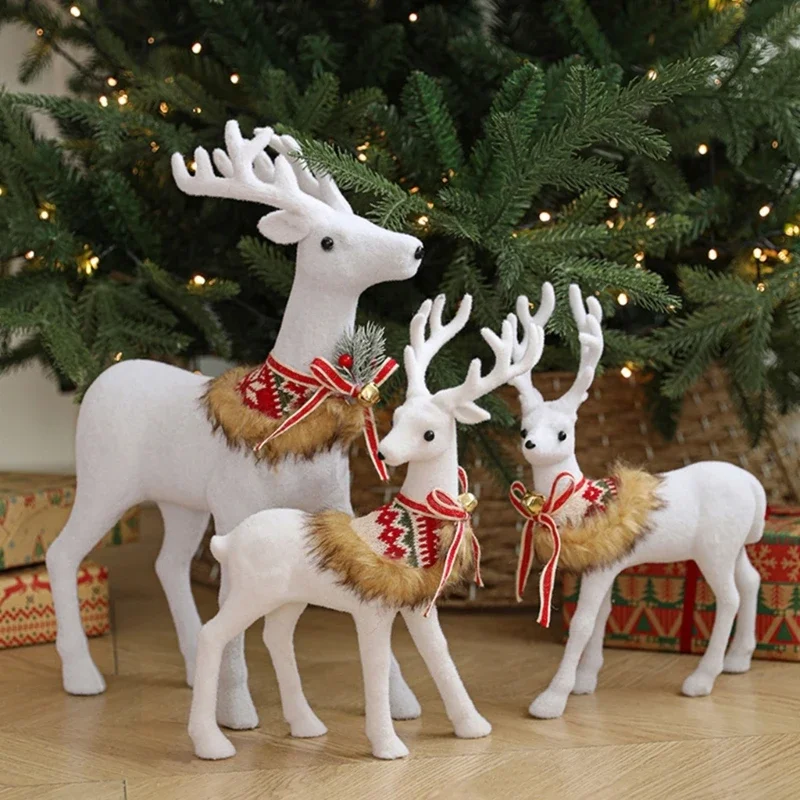 Realistic White Reindeer Figure Distinctive White Reindeer Figure Ornament For Home Or Office Christmas Decoration