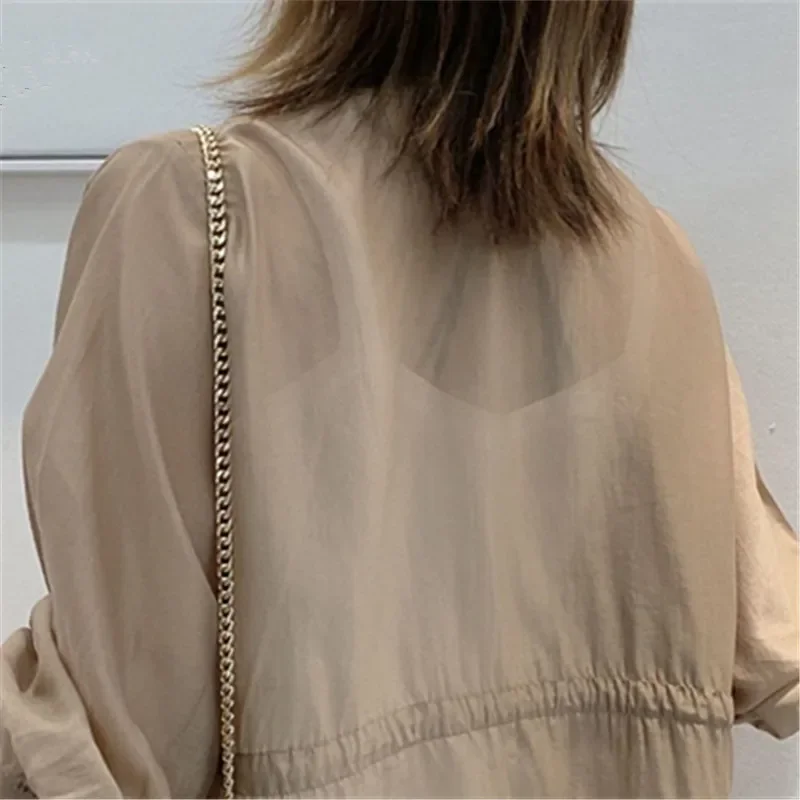 Women Thin Sun Protection Clothes 2024 Summer New Fashion Korean Breathable Seven-Point Sleeve Coat Female Office Jacket