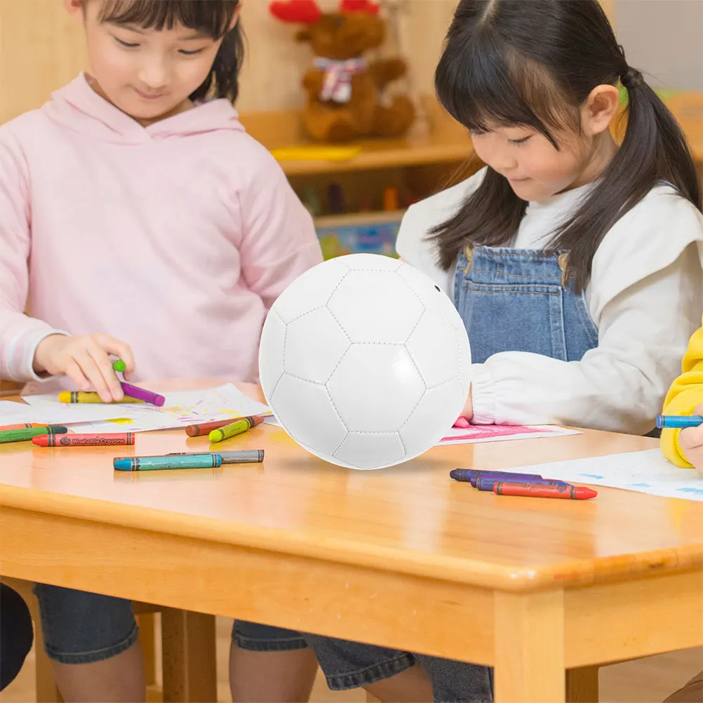 

White Blank Soccer Ball PVC DIY Painting Hand Painting Graffiti Football Sports Training Game Ball for Crafts DIY Soccer