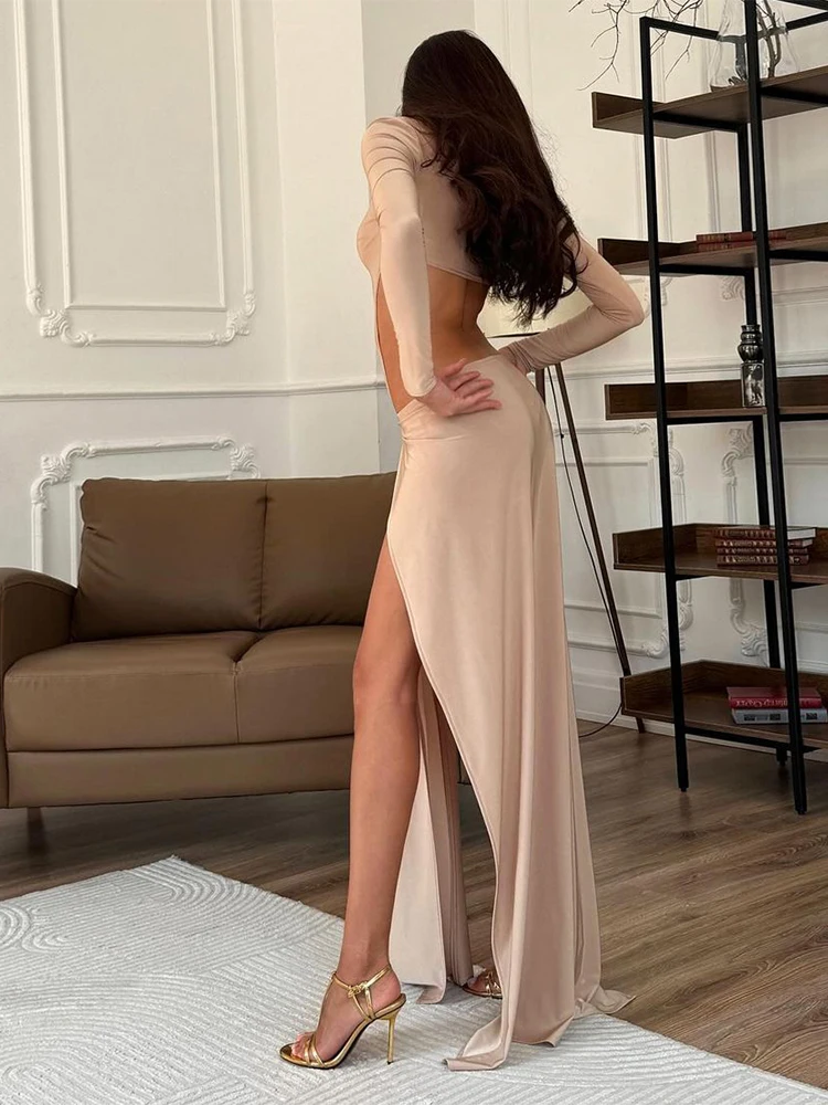 High Street Women 2 Piece Sets Autumn Concise Full Sleeve O-neck Lengthen Tops+Maxi Skirts Female Unique Street Outfits