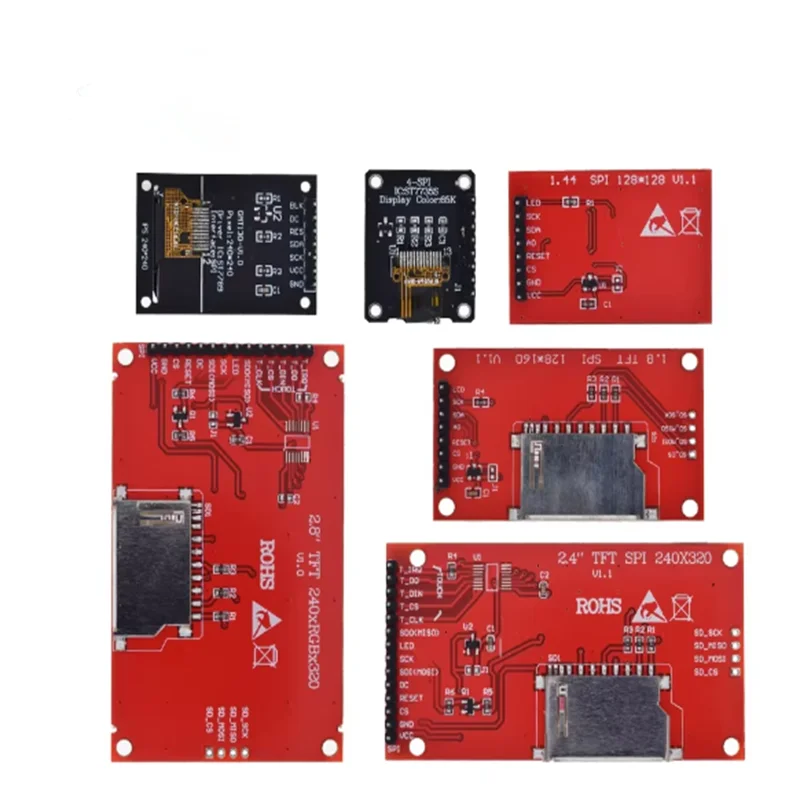 TFT Display 0.96/1.3/1.44/1.8/2.4/2.8/3.5 Inch TFT Full Color Screen LCD Module ST7735 ILI9341 Driver Interface SPI for Arduino