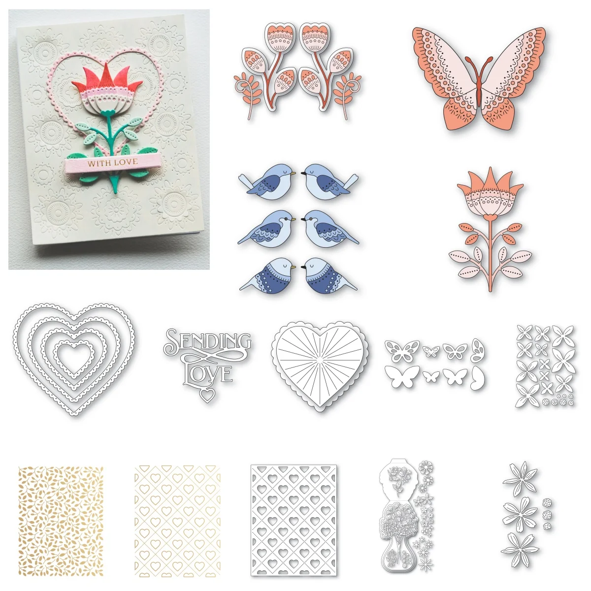 

Valentine Heart Butterfly Metal Cutting Dies For Greeting Card Making Scrapbooking Craft Paper Decoration New Arrival 2024