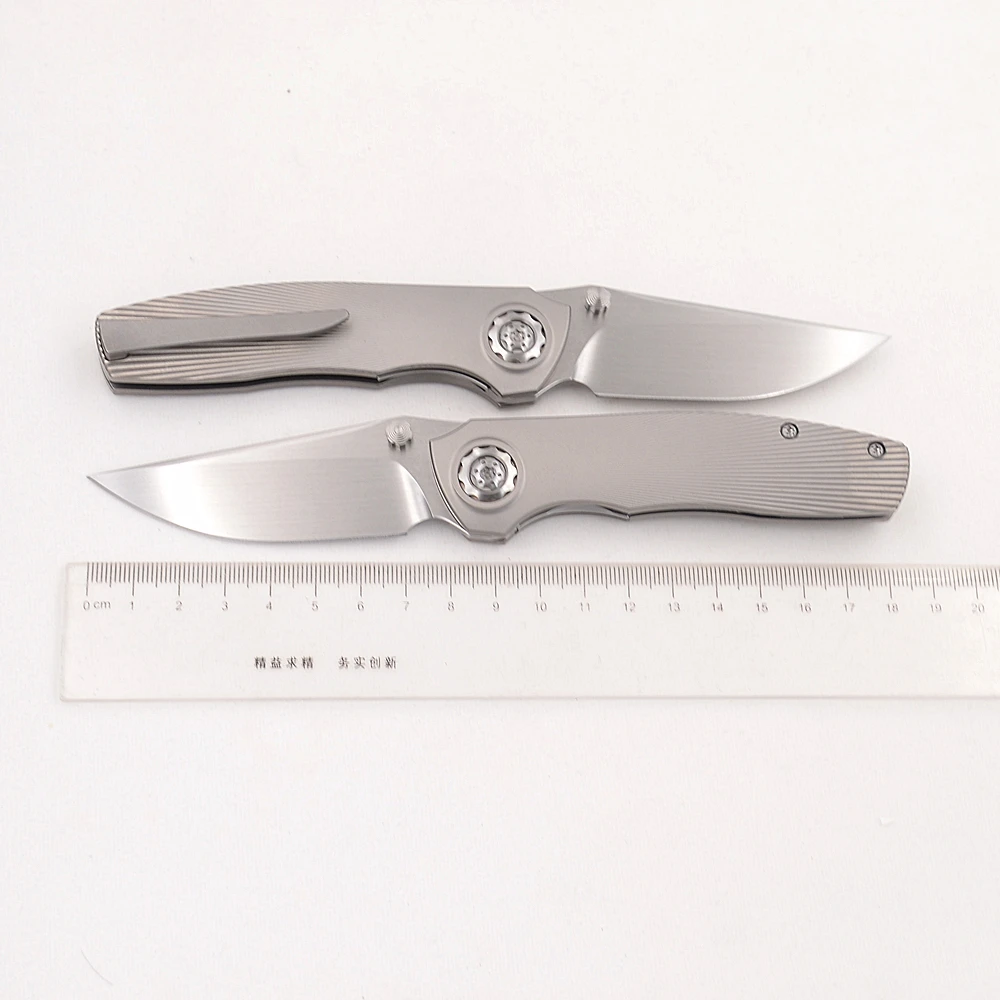 

JUFULE New Hand Satin M390 Blade Dukling Titanium Handle Ceramic Bearings Pocket EDC Tool Camping Kitchen Outdoor Folding Knife