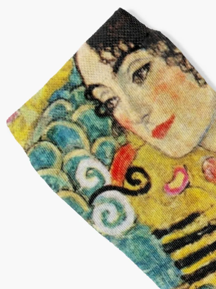 Lady with Fan | Gustav Klimt Art Nouveau-Modern Japonism Inspired Socks Sports Stockings Man