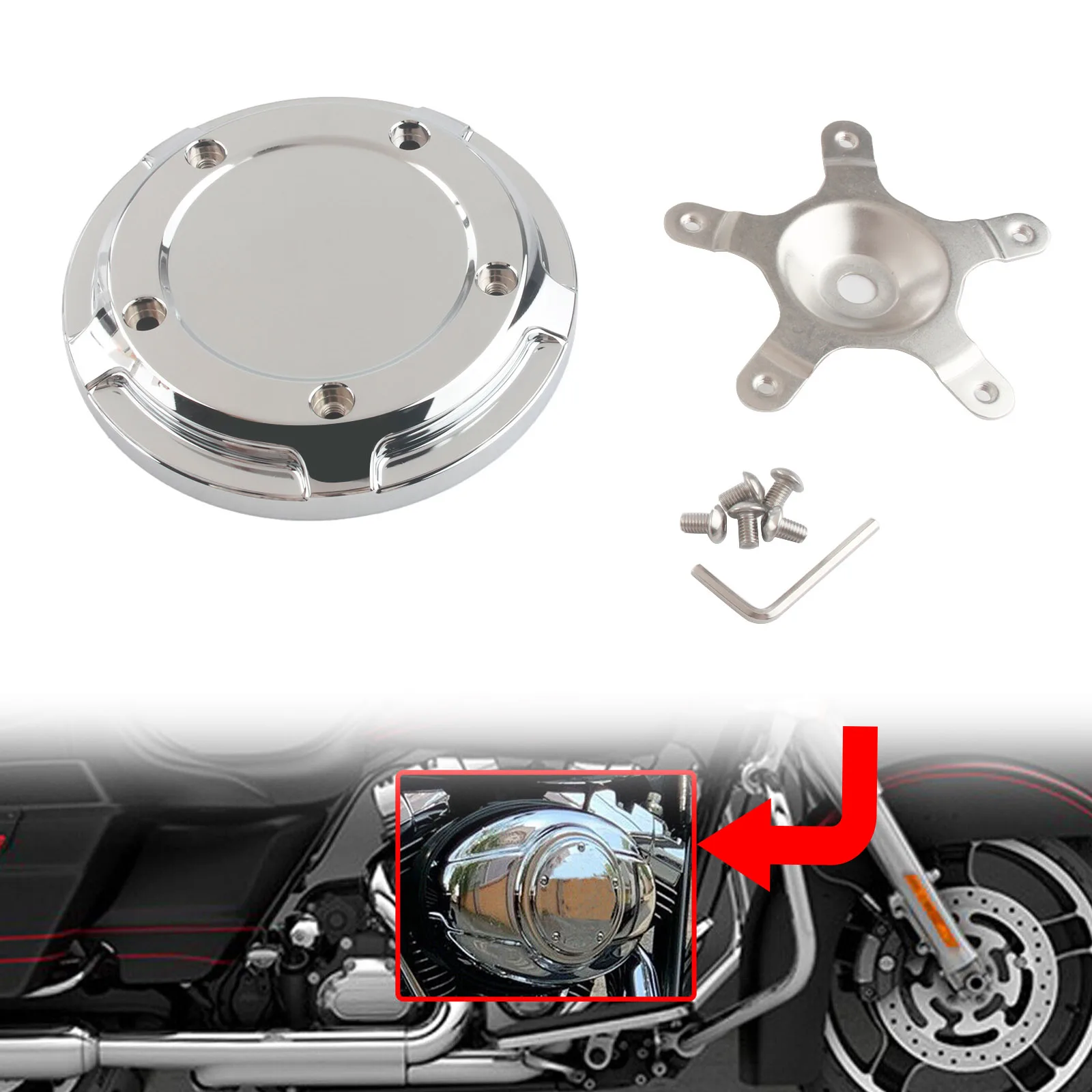 Motorcycle CNC Air Cleaner Insert Cover For Harley Davidson Dyna Softail Touring Road King Glide FXDL FLHT FLTR