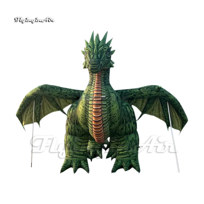 Wonderful Large Inflatable Fire Dragon Balloon Evil Animal Model Air Blow Up Flying Dragon With Big Wings And Long Tail For Show