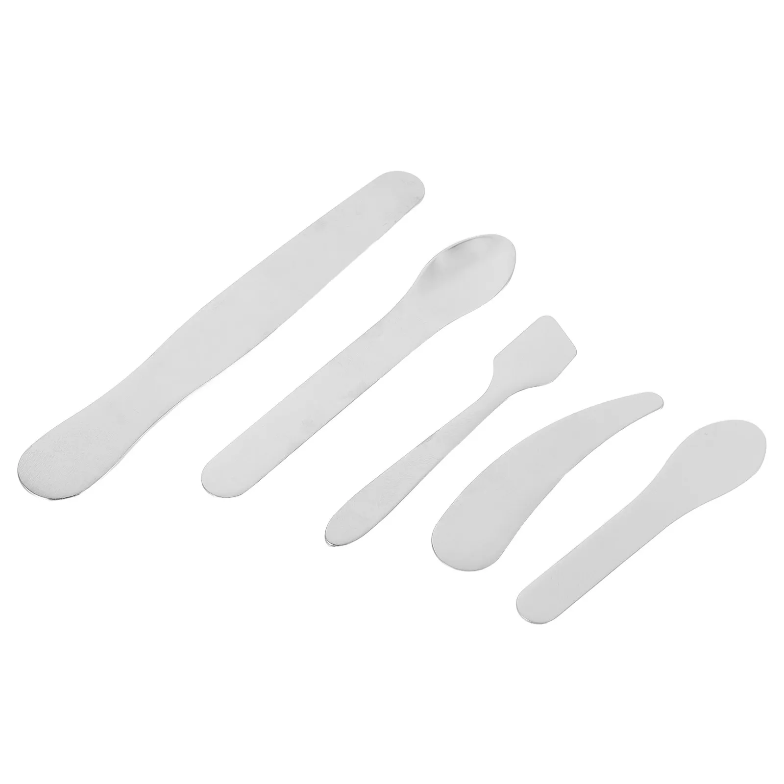 5Pcs Stainless Steel Makeup Spoons Mini Spatula Set Reusable Face Cream Eye Mask Scoop Tool for Skincare Beauty